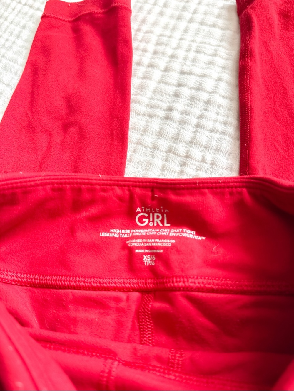 Athleta Girl Red Powervita Chit Chat Tight - Picture 4 of 4